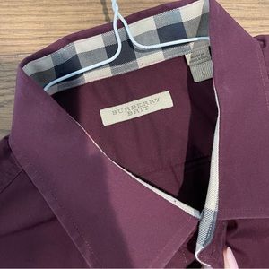 Maroon Burberry button down